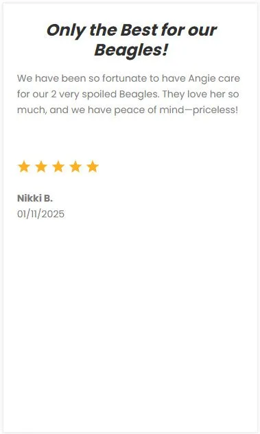 Dog sitting services in Dallas-Fort Worth, trusted pet care for Beagles and other small breeds at DFW Critter Sitter.