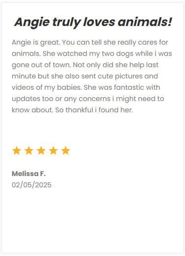 Highly attentive DFW Critter Sitter caring for dogs and pets, providing updates, photos, and videos to pet owners in Dallas-Fort Worth area. Trusted for loving animal care and reliable service.