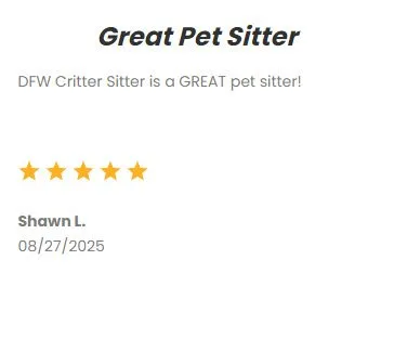 Reliable DFW pet sitting services for dogs, cats, and small animals, ensuring professional care and love for your furry friends in Dallas-Fort Worth.